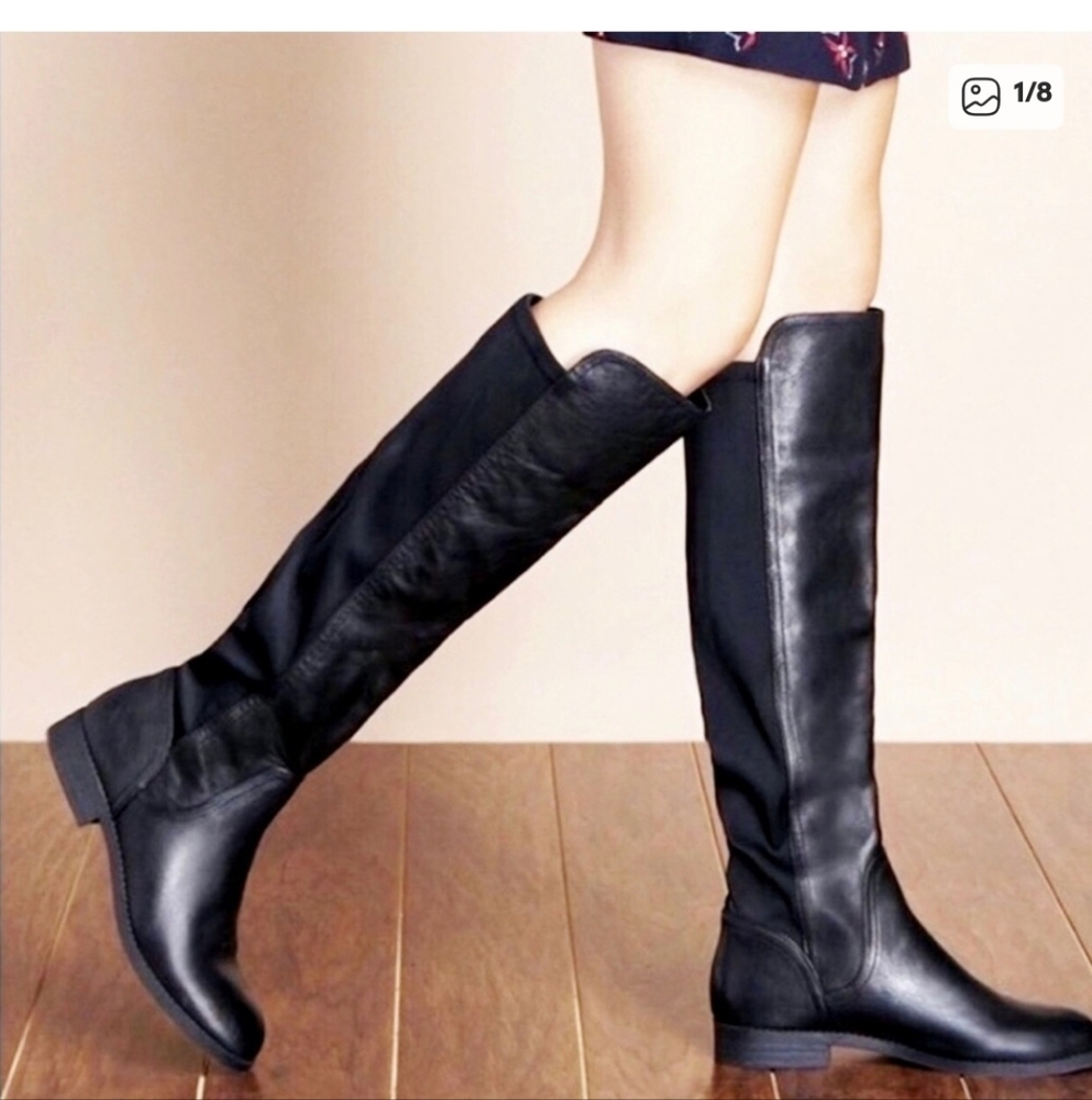 Frye Black Knee-High Leather Boots
